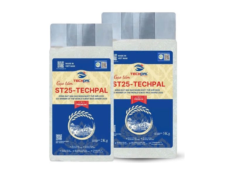 Gạo tấm ST25-TECHPAL Premium — túi 2 kg và 5 kg